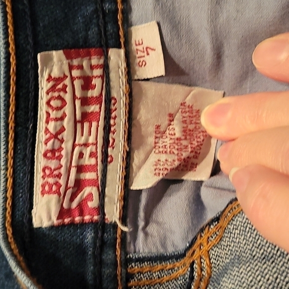 Vtg BRAXTON 1980s Junior High Rise Stretch Blue Denim Ankle Jeans Size 0 - 2 - Picture 8 of 11